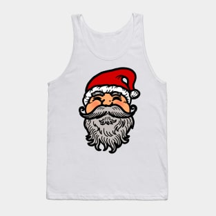 Drawing of Santa Claus face isolate on white background for Christmas Tank Top